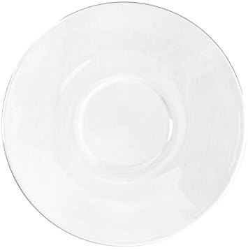 Bormioli Rocco 12 Piece Easy Bar Glass Tea Saucer Set - Tempered Glass Saucers for Teacups Coffee Mugs - 14cm