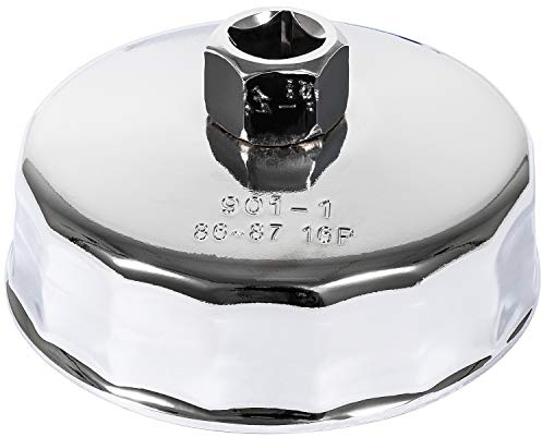 CTcar 86mm-Ölfilterschlüssel für BMW Volvo zum Entfernen der 86mm-16Rillen-Ölfiltergehäusekappen im Kartuschenstil (Silberstahl)