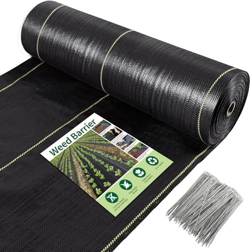 KANAGAWA 4ftx300ft Premium Weed Barrier Landscape Fabric Heavy Duty 3.5OZ, Woven Weed Control Fabric, Good Permeability for Weed Block Gardening Mat, Driveway Fabric, Landscaping Fabric, Ground Cover