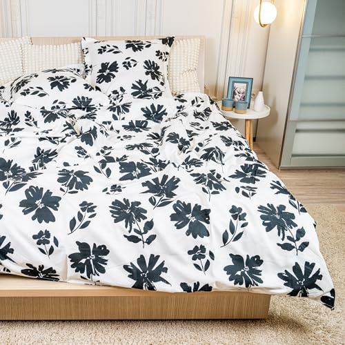 DRAP HOUSE Juego de Funda Nórdica 220x240 cm – 3 Piezas con 2 Fundas de Almohada 63x63 cm – Mezcla de Algodón y Microfibra Suave y Transpirable – Cierre de Cremallera – Diseño para Cama Doble