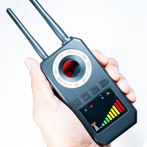 Détecteur professionnel pour appareils d'espion, microphones cachés, caméras et traceurs GPS – Portable haute sensibilité pour détecter les signaux sans fil, intercepteurs GSM WIFI GPS (AK)