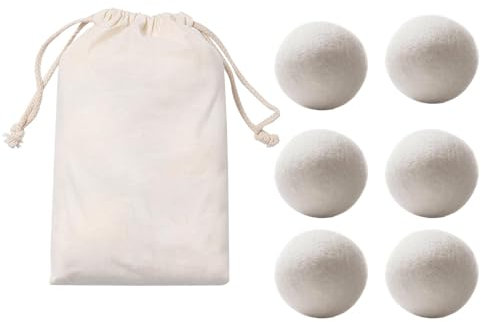 6 Stück Trocknerbälle 6cm Trocknerkugeln Natürlicher Schafwolle Trocknerbälle Für Wäschetrockner, Anti-statische Waschbälle Für Daunenjacken Waschmaschine, Wolle Dryer Balls, Waschkugel
