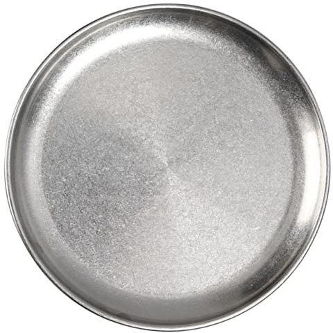 Holibanna Plato Redondo Vintage De Acero Inoxidable 17 Cm Plato Metal Reutilizable Para Aperitivos y Carnes Parrilla Apto Para Picnic y Camping Estilo Coreano