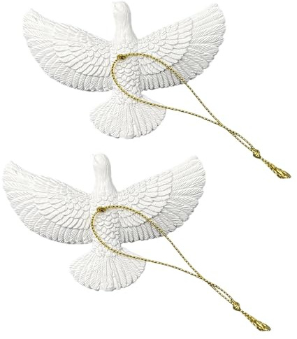 2PCS Turtle Dove Friendship Ornament Set - Handcrafted Resin White Dove Figurines, Christmas Tree & Home Decor Gift for Holiday Season