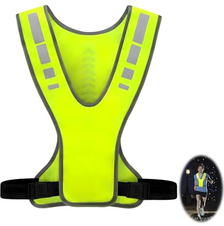 HstiaLving Chaleco reflectante de seguridad, chaleco reflectante de alta visibilidad chaleco transpirable para correr chaleco reflectante para hombres mujeres chaleco de seguridad flexible ajustable