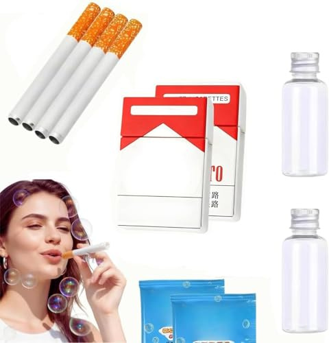 Sigarette Bolle di Sapone 2 Set, Pipa Bolle di Sapone, Bubble Puff Cigarettes Giocattolo per Feste, Scherzi e Compleanni