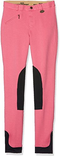 HKM Reithose Penny Easy Pantalones Equitación para Chicas, Rosa / Azul Oscuro, 164