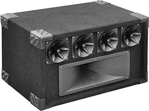 SoundLAB 5-Way Tweeter Speaker System 400W, Piezo Driver & Midrange Horns, Passive PA Speaker for DJ Disco Events, Black Carpet Finish Cabinet