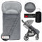 Zamboo Winter Fußsack 3M für Kinderwagen & Buggy - Leichter Universal Thermo Winterfußsack mit Warmer Thinsulate Füllung, Anti-Rutschschutz und Tasche - Grau