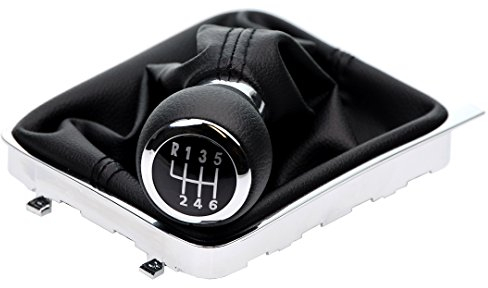 L & P Car Design L&P A261-1 Schaltsack Schaltmanschette Schwarz Schaltknauf 6 Gang 12mm kompatibel mit Passat 3C B6 3C2 3C5 Bj. 2005-2011 Rahmen Komplettset Knauf als Plug Play Ersatzteil 3C0711113