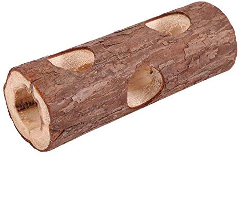 Jouet à Mâcher d'exercice de Tube de Hamster de Tunnel en Bois pour Animal Lapin Furet Cochon De Guinée ( M )