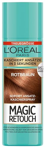 L'Oréal Paris Ansatz-Kaschierspray für stufenlose und natürliche Übergänge, Kaschiert Ansätze bis zur nächsten Haarwäsche, Magic Retouch, Rot bis Braun, 1 x 90 ml