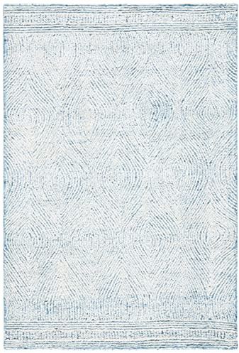 Safavieh Tappeto Contemporaneo per Soggiorno, Sala da pranzo, Camera da letto - Abstract Collection, A Pelo Corto, Nero e Avorio, 69 X 122 cm