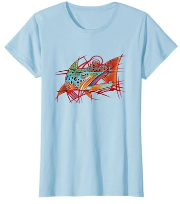 Cubist - Camiseta de pesca de trucha marrón Derek DeYoung Camiseta