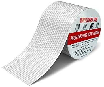 GEFONG Vattentätt Butylgummi Aluminiumfolie Tejp Längd 10m Bredd 10cm Reparationstejp för Rör Tak Ränna Inomhus Utomhus för Plast- och Metall Reparationer 1 Rulle