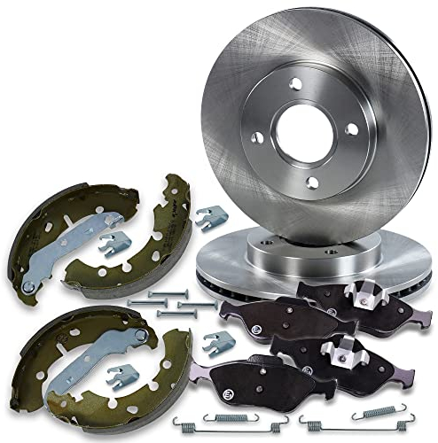 ATEC Germany Bremsenset Vorderachse inkl. Bremsscheiben Ø 258 mm Belüftet + Bremsbeläge Vorne + Bremsbacken Hinten