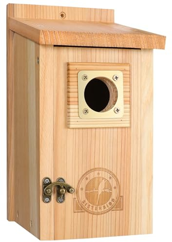 SISTERBIRD Bird Houses for Outside Clearance with Copper Guard, Cedar Bird House Outdoor, Bluebird Finch Swallow Wren Chickadee