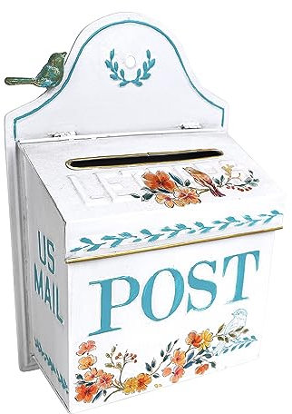 All Chic Cassetta postale vintage cassetta postale bianca per montaggio a parete per esterno cassetta postale cassette postali/montaggio a parete esterno stile antico decorazione per la casa cassetta