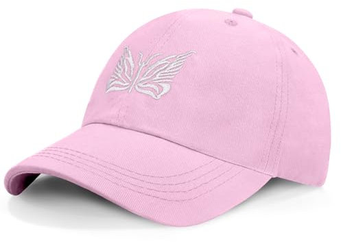 Kordear Damen-Baseballkappe – Schmetterlingsmuster, verstellbare Schirmkappe aus 100% Baumwolle, Golf-Laufmütze, Outdoor-Sportkappen für Frauen