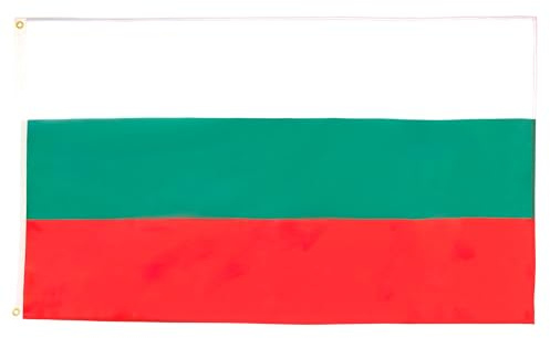 AZ FLAG Lote de 5 banderas de Bulgaria – 90 x 60 cm – Bandera búlgara 100% poliéster con ojales metálicos integrados