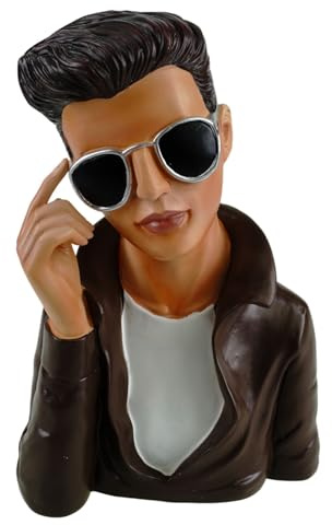 Kremers Skattkista dekoration byst man modern dekorativ figur mäns byst polyresin handmålad 26 cm snygga hemtillbehör i vit-svart elegant bords- och hylldekoration