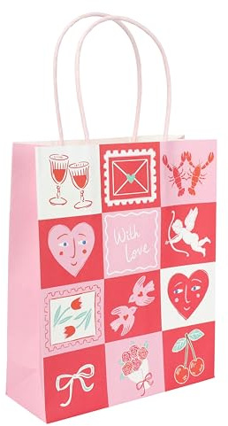 Talking Tables 1 x Strong Paper Gift Bag for Valentines Day, Mothers Day, Galantines, Baby Showers, Pretty Gift Bag with handle for Romantic Gifting Wedding Presents Party Favours 25cm