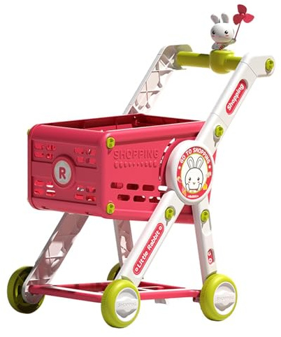 mophrati Kid Shopping Cart Toy Encourages Role Playing And Implements Important Skills Needed For Grocery Shopping Activities Wheels Cover Pretend Kids Baby