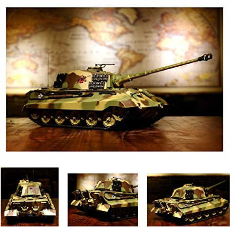RC Panzer Deutscher Königstiger - Henschelturm 1:16 Heng Long mit Rauch und Sound, Metallgetriebe+Metallketten+2,4Ghz -PRO