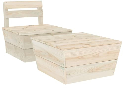 vidaXL Fichtenholz Imprägniert Gartenmöbel Set 2-TLG. Lounge Sofa Sitzgruppe Gartenset Gartensofa Tisch Sitzgarnitur Garten Garnitur