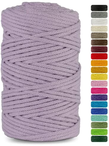 Netuno 1x corda cotone per macramè viola 3 mm 100 m cordino macramè per decorazione lavoretti fai da te filo cotone gomitolo cordoncino colorato ferri uncinetto