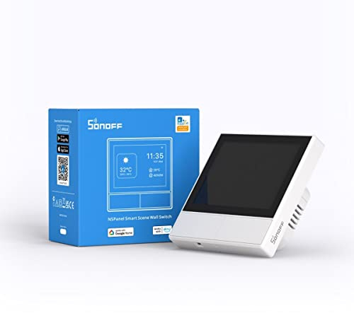 SONOFF NSPanel WLAN Smart Scene Display Wandschalter, WiFi Smart Lichtschalter, 2 Way Smart Home Zentrale Panel für Temperaturanzeige, Kompatibel mit Alexa & Google Home