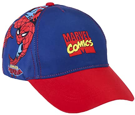 Gorra con Visera Curva de los Vengadores - Color Negro - Apta de 4 a 8 Años - Con Bordados de la Colección - Gorra para Niños con Cierre Trasero Ajus