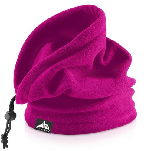 Nemrac Scaldacollo Termico Invernale in Pile, Copricapo per Sport Ciclismo Sci Trekking Pesca Montagna Passeggiata, Scaldacollo Unisex Uomo Donna (Rosa)