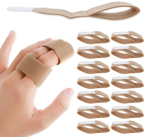 DSLSQD 14 Stück Fingerschiene,Fingerbandage,Finger Klammer Schiene,Verstellbare Fingerschutz,Finger Buddy Bänder,Fingerbandage für Kleiner Finger Mittelfinger Ringfinger,für Verletzt Finger-Hautfarbe