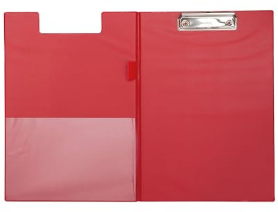 MAUL Schreibmappe A4 MAULpoly | Klemmbrett aus Karton mit PP Folienüberzug | Konferenzmappe mit Fach für Dokumente | Praktisch zum Aufhängen | Für Büro, Küche und Werkstatt | Rot