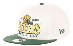 New Era Green Bay Packers NFL White Original Teamcolour Helmet Green 9Fifty Snapback Cap - One-Size