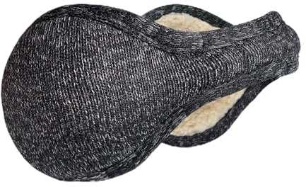 180s Men's Aztec Sweater-Knit Fleece Behind-the-Head Ear Warmer (Charcoal Heather)