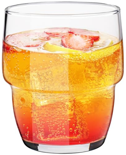 KONZEPT Vasos apilables de 200 ml, juego de 6 piezas, ideal como vasos de agua, copas de cóctel y vasos de zumo