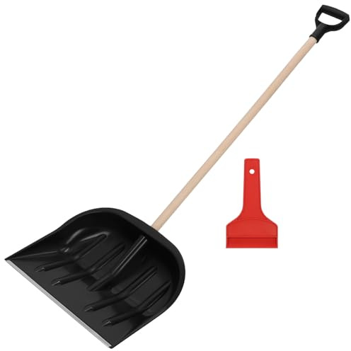 KOTARBAU® Kit pelle à neige pour voiture 47 cm avec manche en bois de 137 cm + grattoir à glace pour voiture pour déneigement de voiture avec lèvre en caoutchouc