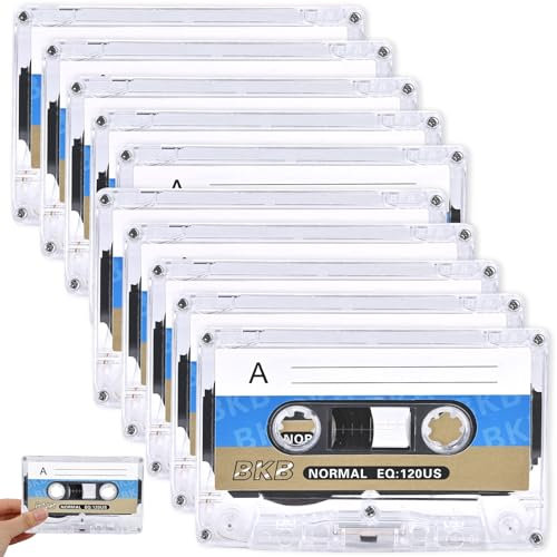 LEKEFETO 10 cintas de casete de audio vacías, cintas de microcasete vacías, cassette de audio de bajo ruido, 60 min, para conferencias y seminarios