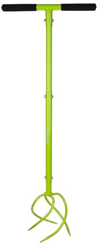 GARDLOV Handkultivator Garten – Spatenloser Bodenlüfter mit Verstellbarem Stiel, 4 Spiraligen Zinken - Ergonomischem Griff, Ideal für Beete, Gemüsebeete und Hochbeete 25319
