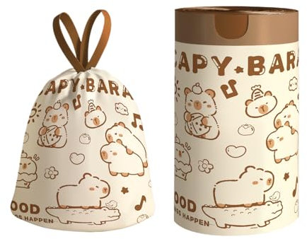 Sac À Ordures À La Déchirure - Sac À Ordures À Cordon | Sacs Poubelles Capybara - Épaissis, Épaissis, Résistants À La Fuite, Contrôle Des Odeurs, Grandes Doublures De Bacs De Poche Résistantes À La Pe