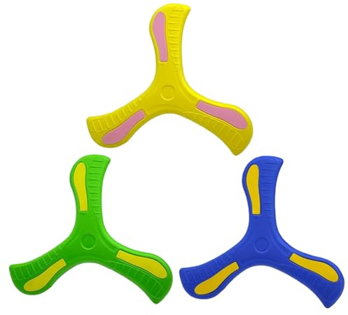 JchEnye 3 boomerang, giocattoli da lancio boomerang a tre ali, boomerang schiuma disco volante per bambini all'aperto, giochi volanti esterni ragazzi e ragazze