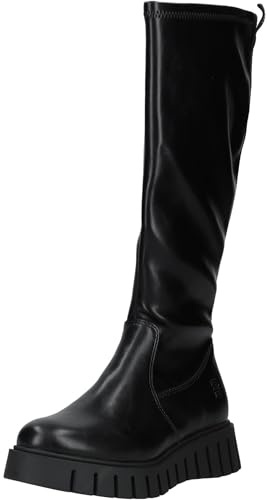 BAGATT Stivali da donna Benisha in nero con gambo lungo fino al ginocchio, elastici e leggeri. nero, Nero , 42 EU