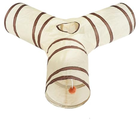 Túnel para Gatos | Tubo de Juego 3 Vías con Agujero de Observación y Bola,Juguetes Interactivos con Bola con Agujero para Enriquecimiento Sueño Juego Ejercicio Estímulo Interior Gatito Cachorro Conejo