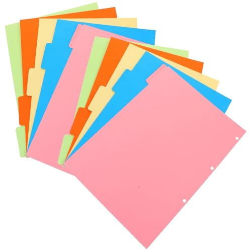 Set di 4 divisori colorati A4 a 4 fori, per quaderni, riviste, rapporti, indici, segnapagina, cartoncini