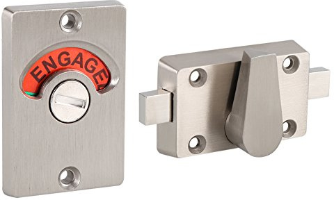 Edelstahl Türgriff mit Anzeige Riegel, WC-Türschloss mit Indikator, Edelstah Sicherheitsriegel mit Schrauben, für Badezimmer WC Öffentliche Toiletten