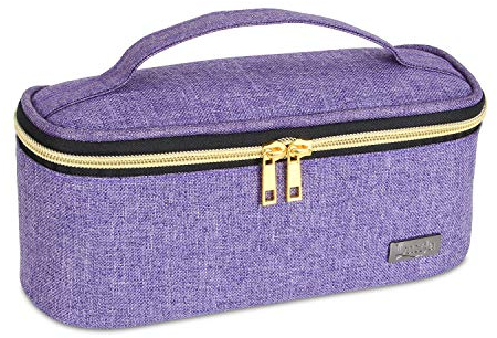 Luxja Nail Varnish Storage Case, Nail Varnish Holder, Nail Polish Bag - Holds 12 Bottles (15ml - 0.5 fl.oz), Nail Polish Case for Polish and Small Tools, Purple