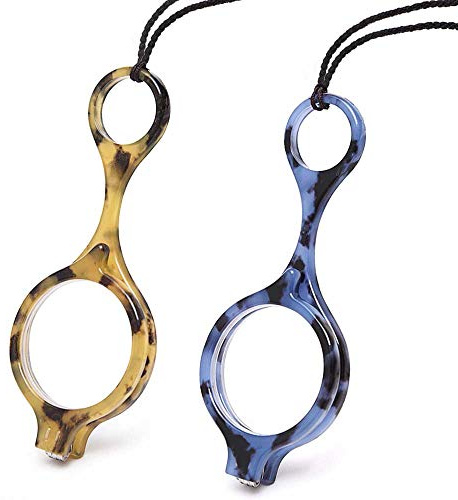 TERAISE Mini lunettes de lecture pliantes pendentif collier lecteurs légères lunettes de lecture portables anti-perte avec étui exquis pour femmes et hommes(1.5X)