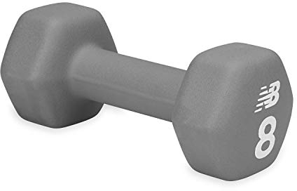 New Balance Hanteln Handgewichte (einzeln) – Neopren-Trainings- und Fitness-Hantel für Zuhause, Fitnessstudio, Workout, Krafttraining, freie Gewichte für Frauen, Herren, 3,6 kg (grau), 1 Stück
